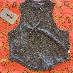 NWT Gymshark Slounge Crop Top - Charcoal Marl